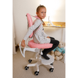 Scaun reglabil cu suport pentru picioare şi curele, roz/alb, ANAIS