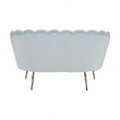 Bancă în stil Art-deco, catifea Velvet gri-albastru/crom auriu, NOBLIN
