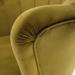 Fotoliu în stil Art-deco, catifea Velvet muştar/crom auriu, NOBLIN