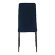 Scaun, ţesătură albastră din catifea / metal negru, Coleta Nova