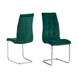 Scaun de masă, ţesătură de catifea smarald / crom, SALOMA NEW