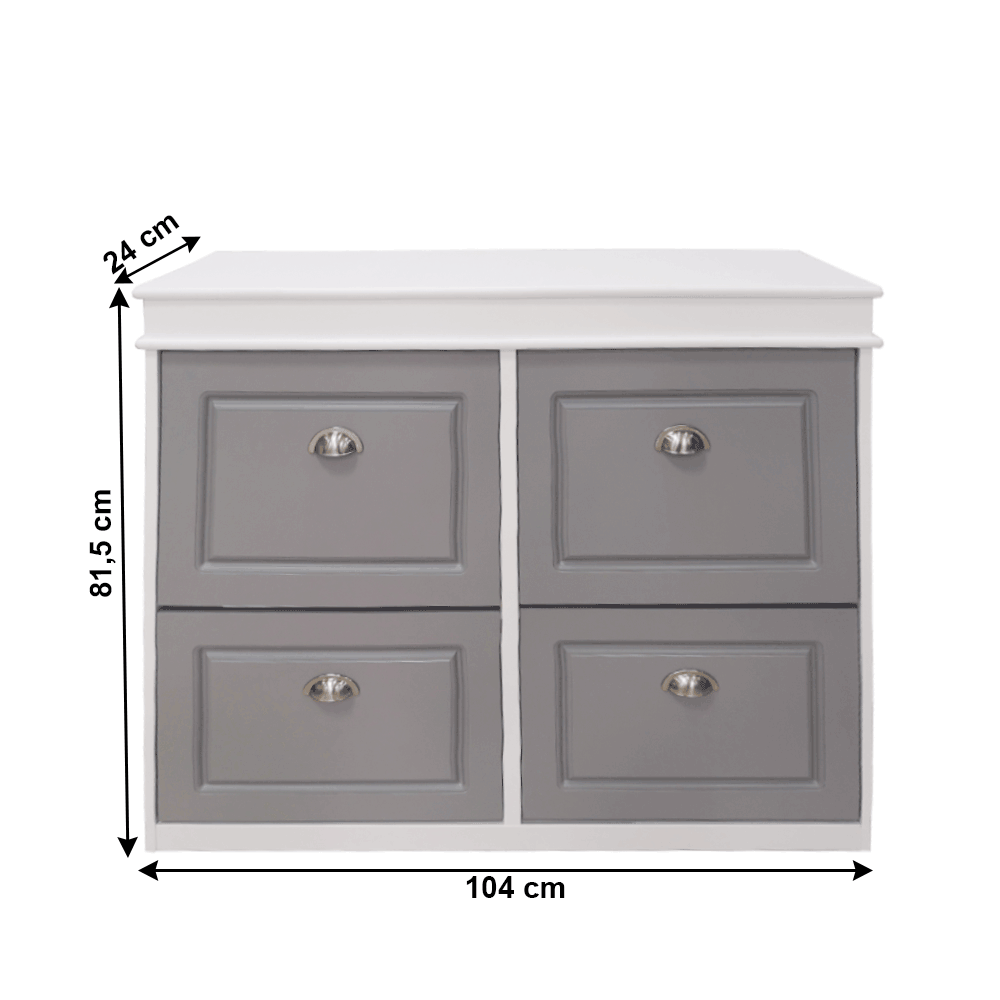 Pantofar, 4 compartimente, gri/alb, SEBER TYP 5