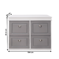 Pantofar, 4 compartimente, gri/alb, SEBER TYP 5