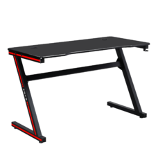 Masă de joc / masă pentru computer, negru / roşu, MACKENZIE 120cm