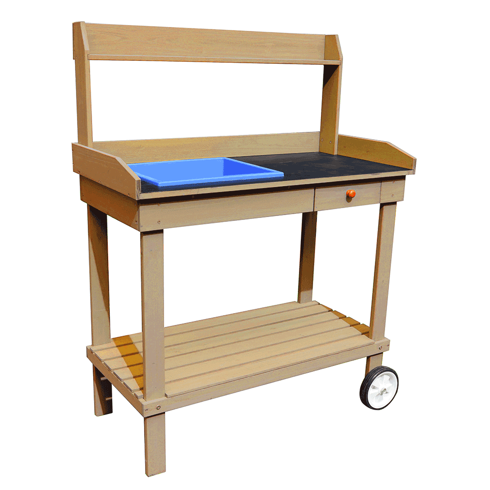 Masă de grădină cu chiuvetă lemn / maro, BARDY