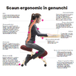 Scaun genunchi ergonomic, roz/ fag, GROCO