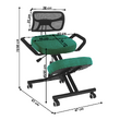 Scaun de îngenunchiere, verde/negru, RUFUS
