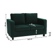 Canapea tapiţată, 3 locuri, ţesătură smarald, LUANA