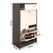 Pantofar 2 compartimente cu sertar, alb/grafit, VIVAT NEW TYP 1