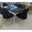 Set masa ovala +6 scaune negre