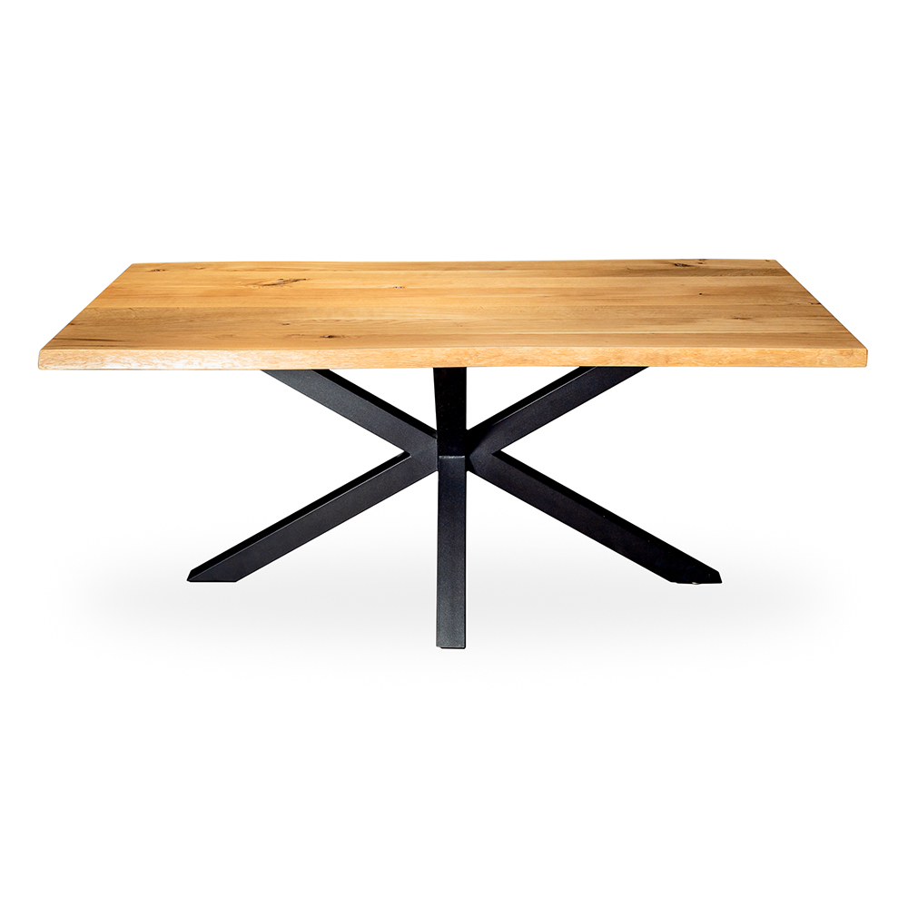 Masă din lemn masiv de stejar cu picior Spider, 2500x1000 mm